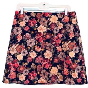 Loft Embroidered Floral Tapestry Mini Skirt